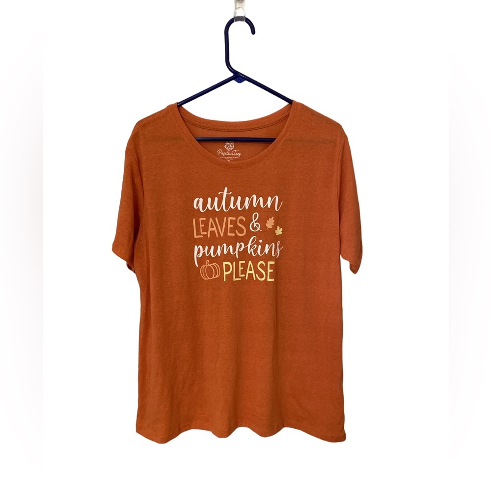 Orange Autumn Print graphic Tee